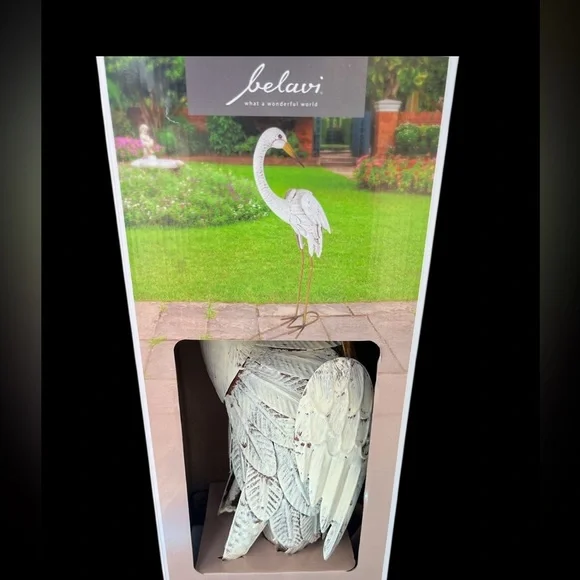 BELAVI Heron Shaped Garden Statue White - Picture 4 of 5